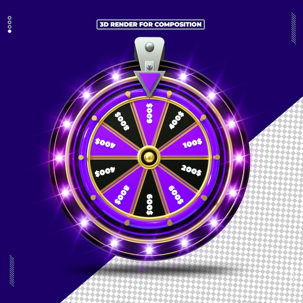 PSD 3d render object casino roulette