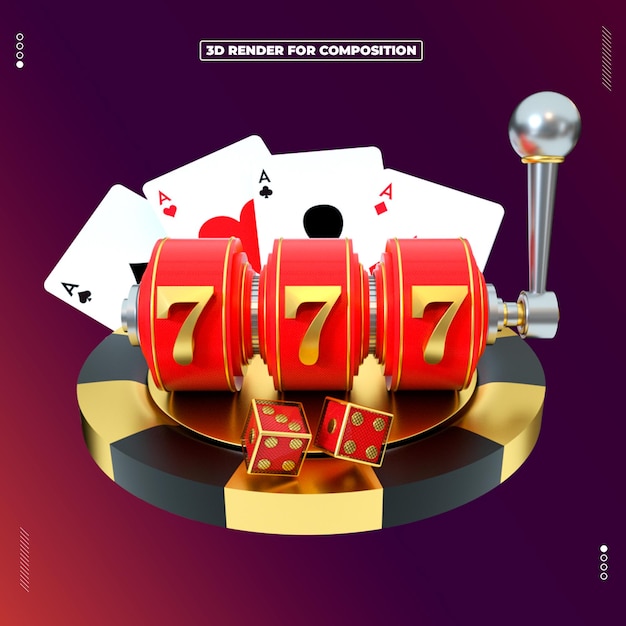 PSD 3d render object casino roulette