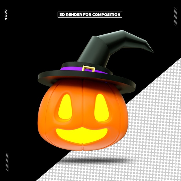 PSD 3d render object dag gelukkige halloween