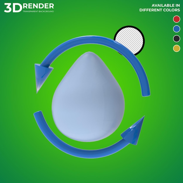 PSD 3d render object icon solar water drop