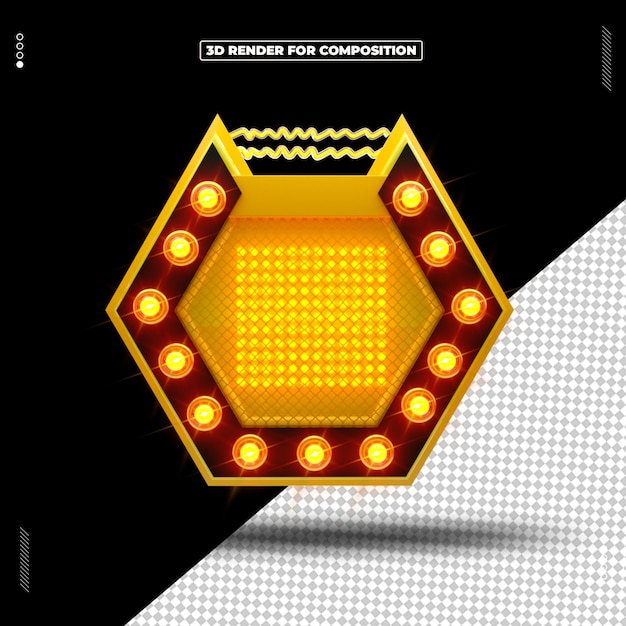 3d render object light panel