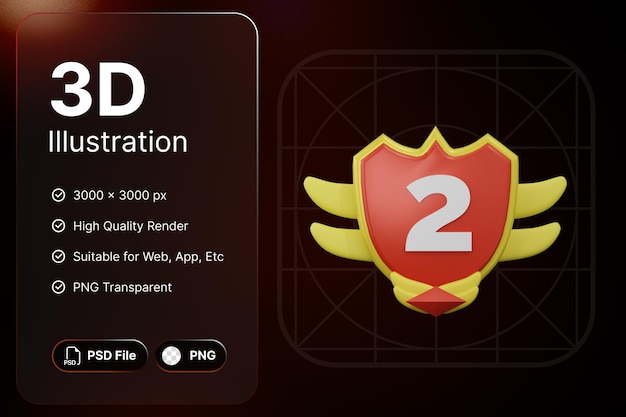3d Render Odznaka 2 Odznaki Osiągnięć Koncepcja Nowoczesny Design