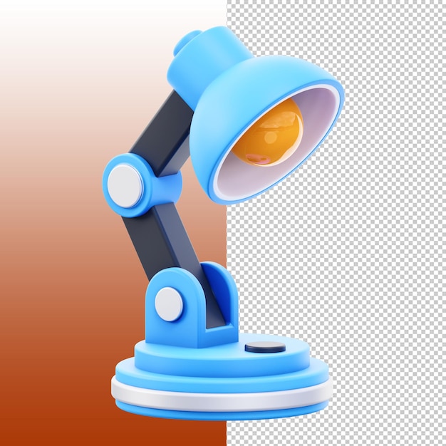 3D Render of a Blue Desk Lamp