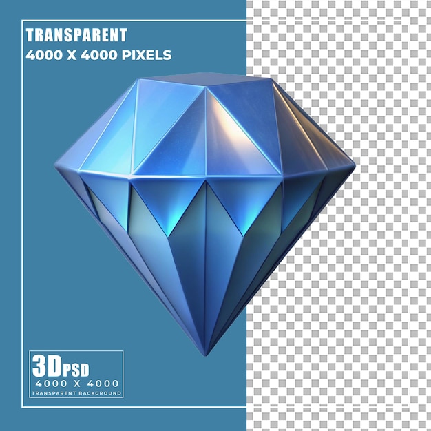 3D Render of a Blue Diamond