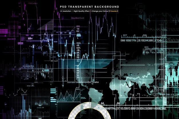 3d-рендер цифровой технологии на прозрачном фоне