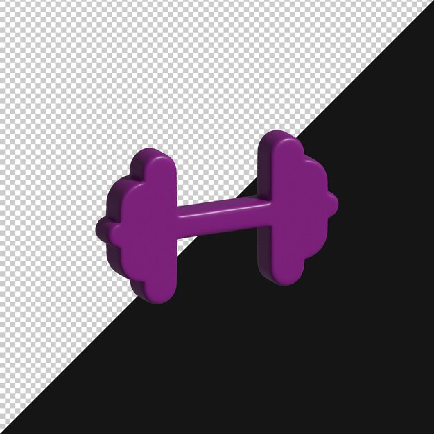 3D Render of a Purple Dumbbell on Black and White Background