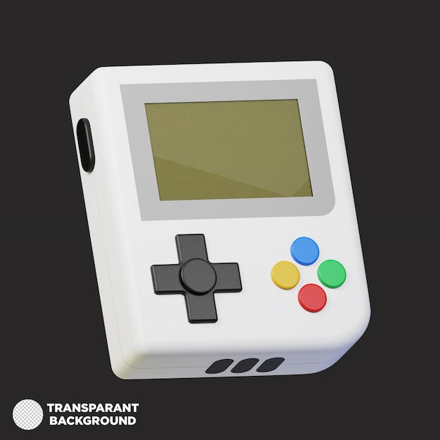 3d render of a retro handheld game console