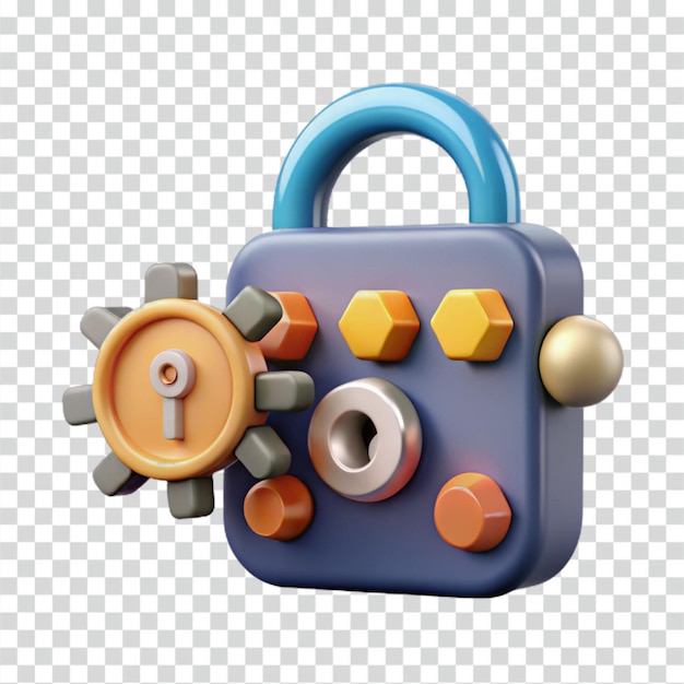 3D Render of a Secured Lock