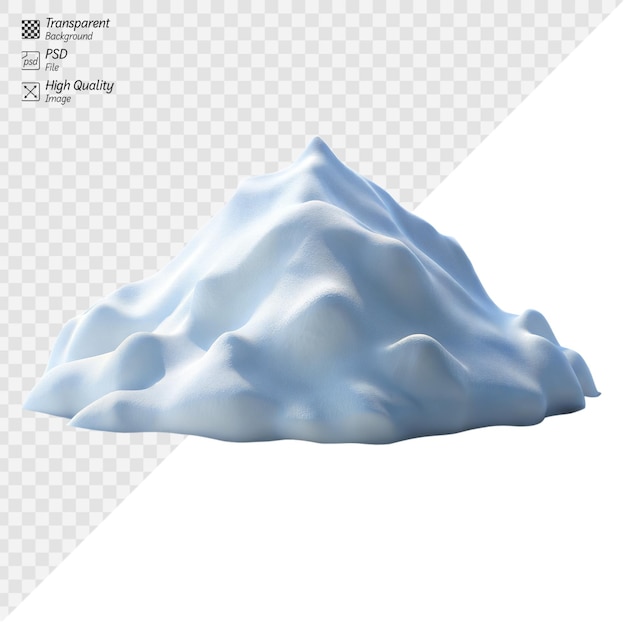 PSD 3d render of a snowy mountain peak on a clear day