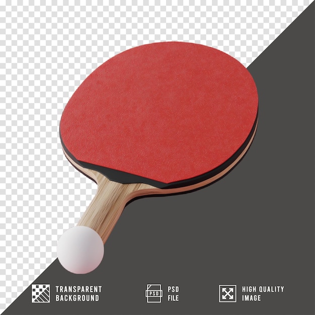 3D Render of a Table Tennis Racket and Ball