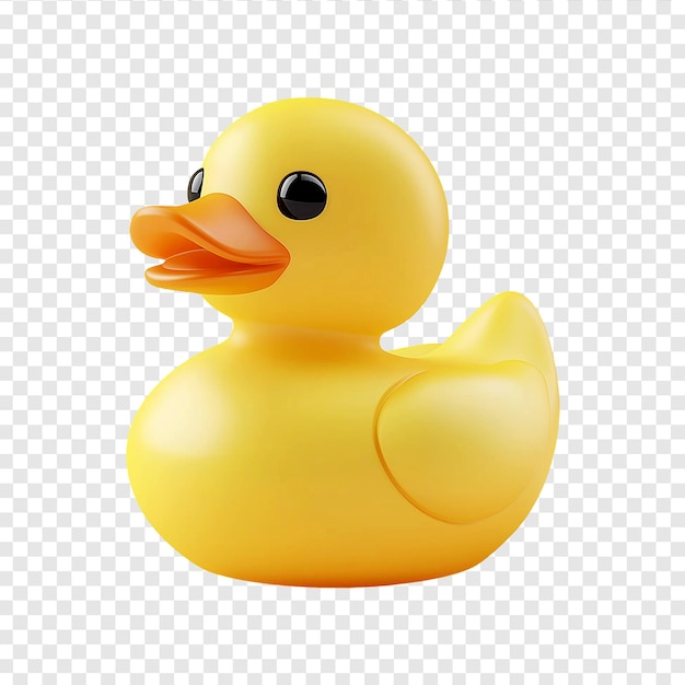 3d render of a yellow rubber duck for design element on transparent background