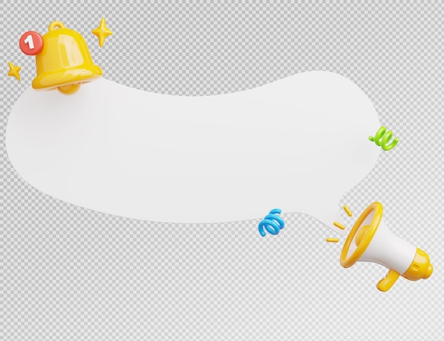 3d render of announcement chat bubble