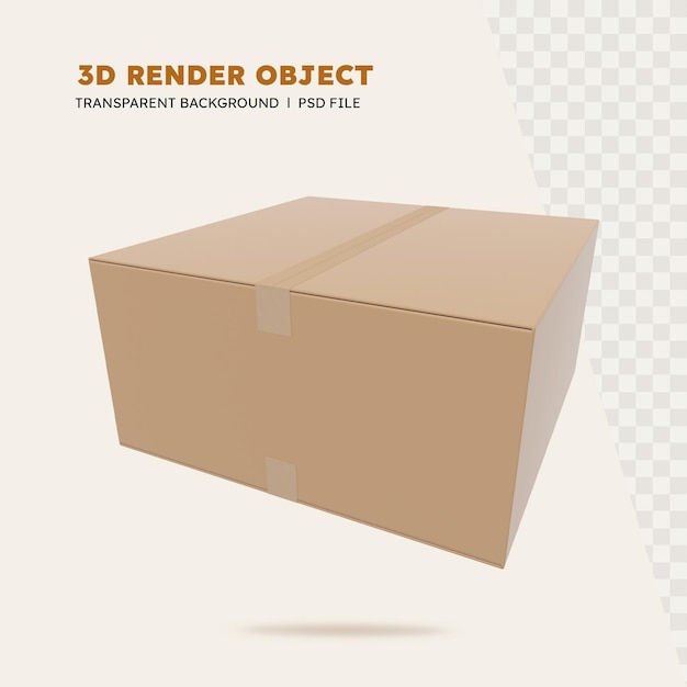 PSD 상자의 3d 렌더링