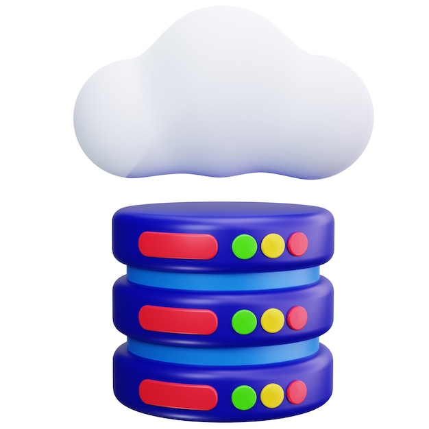 3d render of cloud server and data storage