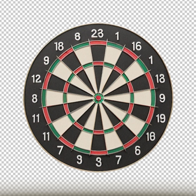 3d render of dart board game minimal isolated on transparent background