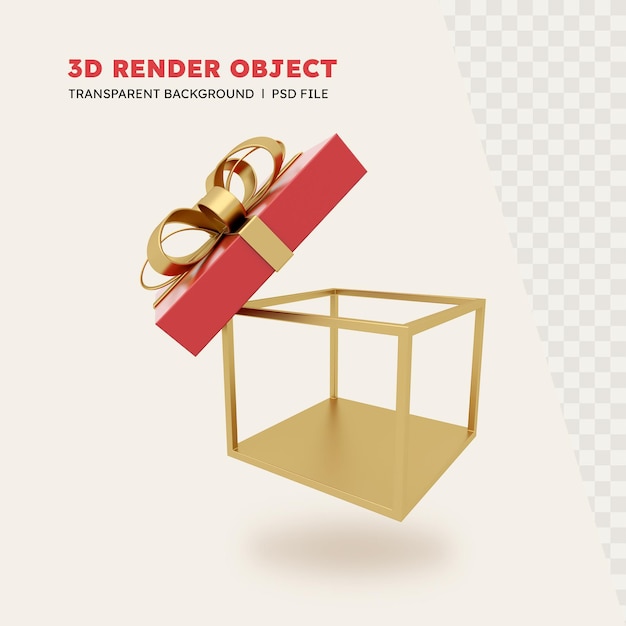 선물 상자의 3d 렌더링