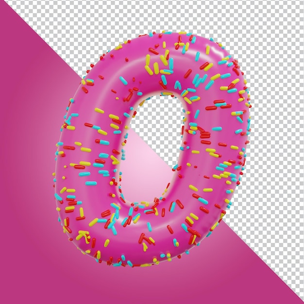 3d render of golden alphabet number 0 balloon style