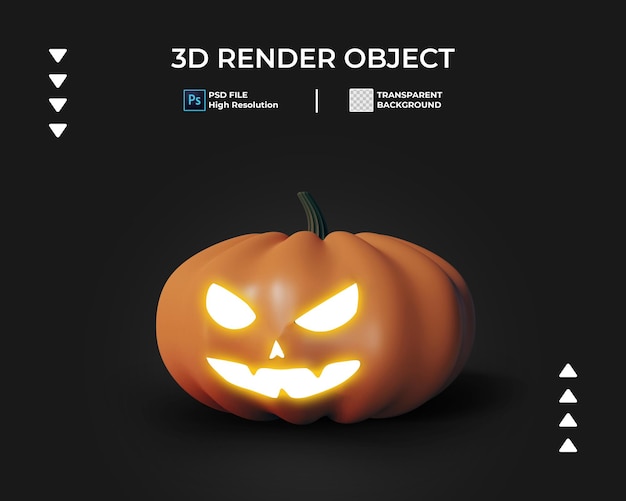 分離されたハロウィーンのカボチャアイコンの3dレンダリング