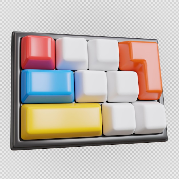 PSD 3d визуализация клавиатуры на прозрачном фоне