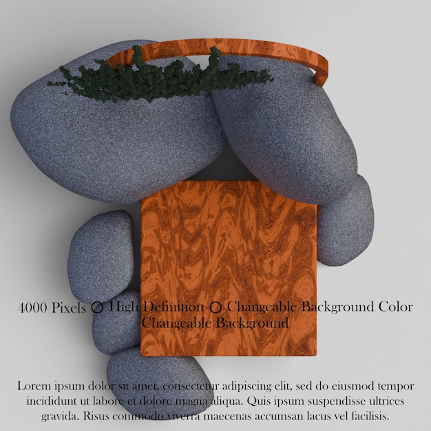 3D Render of natural and minimal scene for product display presentation for your design