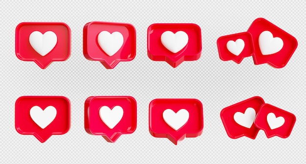 3d render of notification icon on transparent background