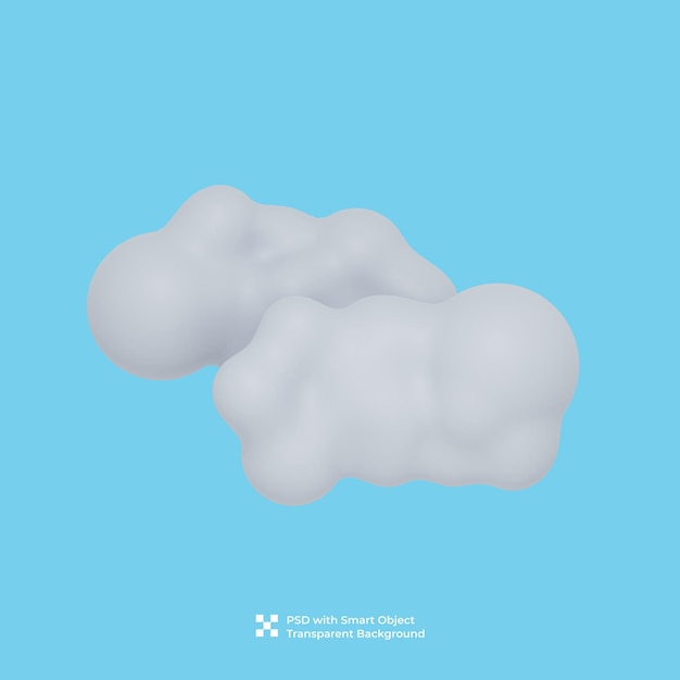 3d render of the fluffy grey cloud