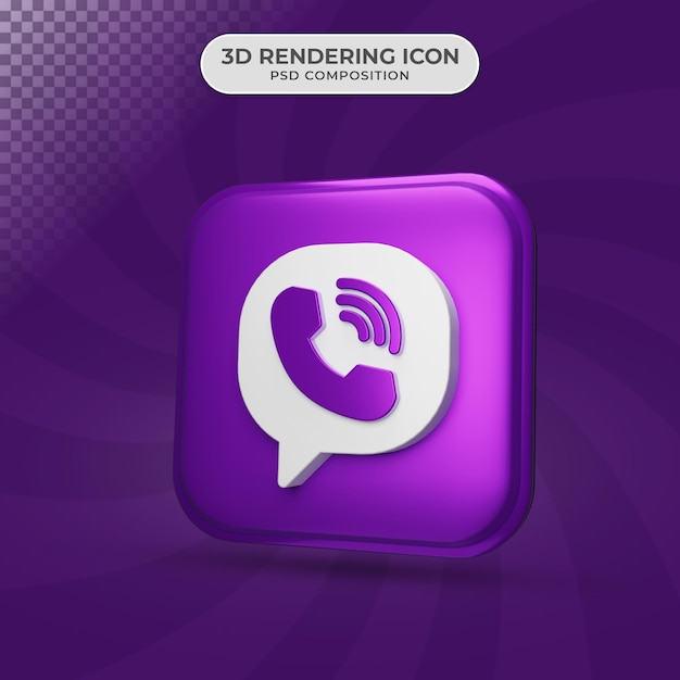 PSD viber 아이콘 디자인의 3d 렌더링