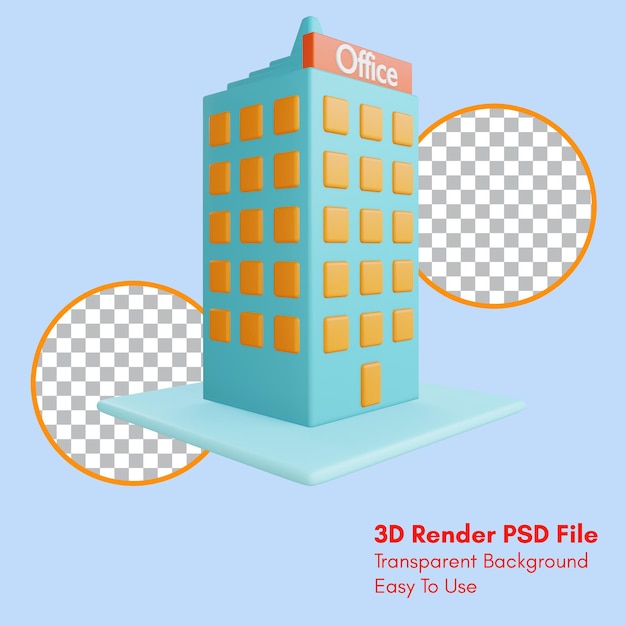 PSD 투명 한 배경 가진 3d 렌더링 사무실 아이콘