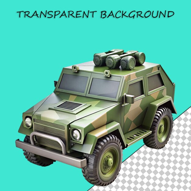 PSD 3d render offroad voertuig of jeep doorzichtige achtergrond
