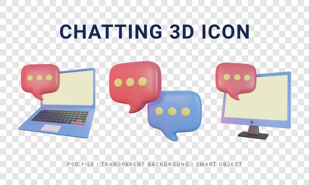 PSD 3d render online chatting