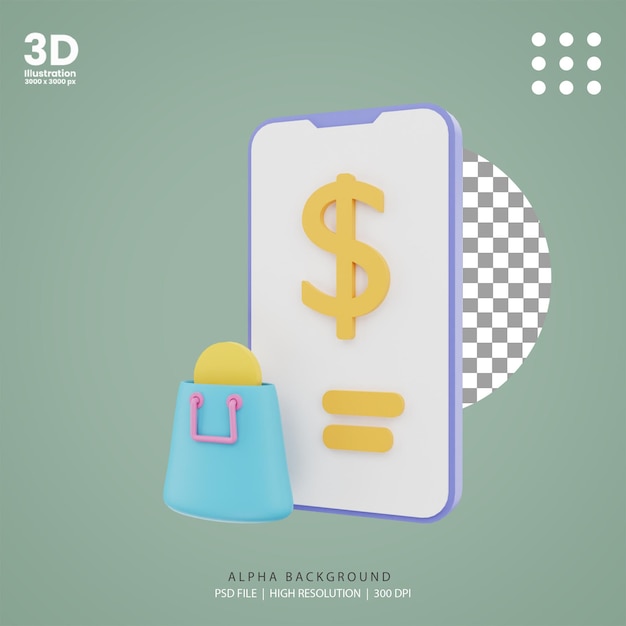 3d 렌더링 온라인 상점 앱 그림