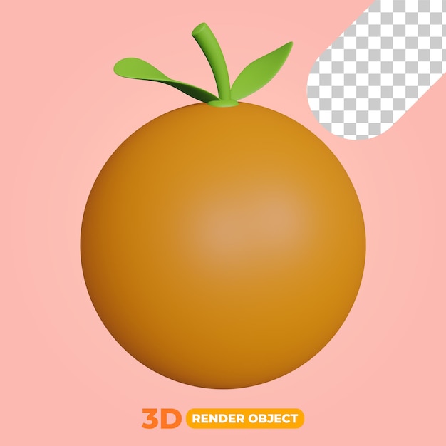 PSD 3d render of orange fruit illustration