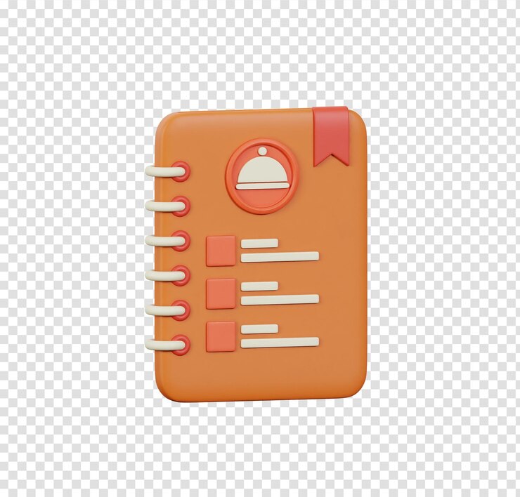 PSD 3d render of an orange menu