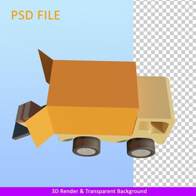 Camion di consegna del pacchetto di rendering 3d