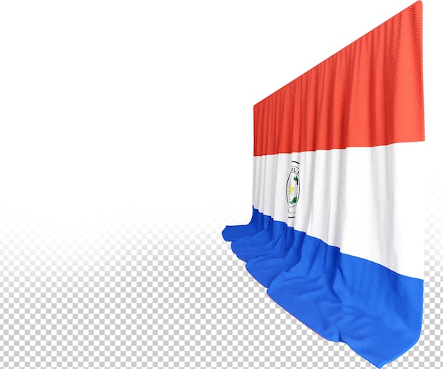 PSD 3d render of paraguay flag