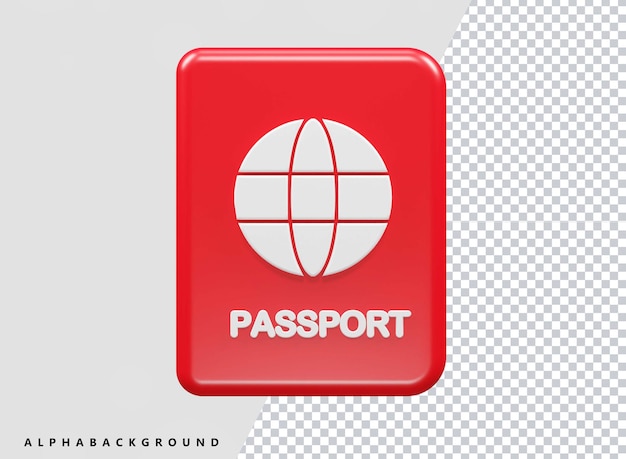 PSD icona del passaporto di rendering 3d