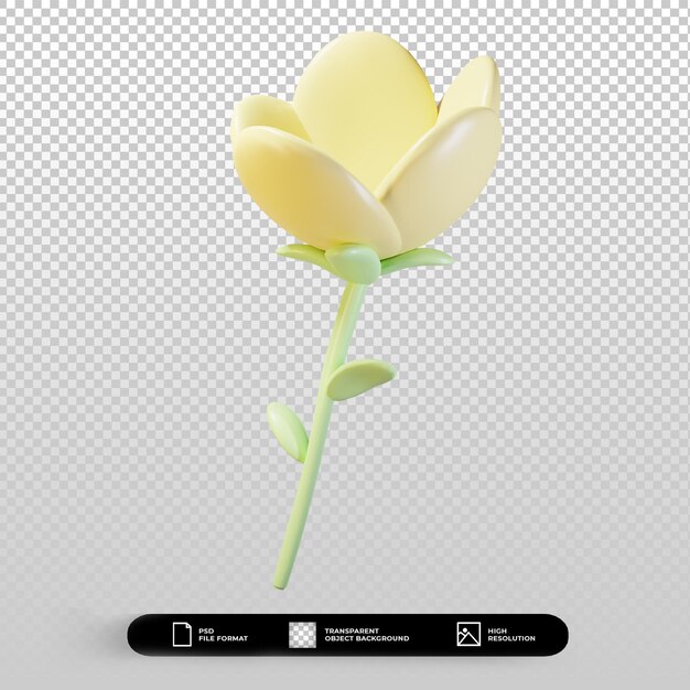 3d render pastel flower illustration