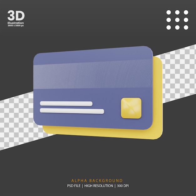 3d render payment card illustration