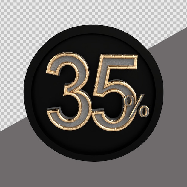 PSD 3d render percentage 35