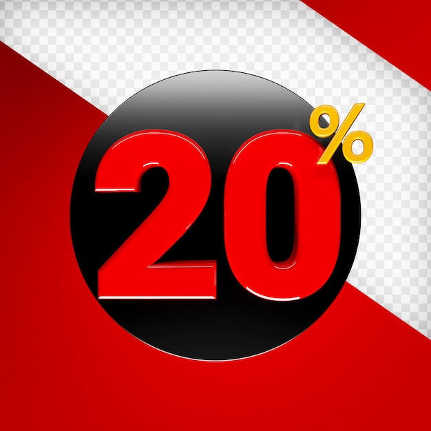 Percentuale di rendering 3d premium psd