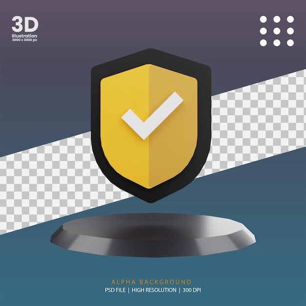 PSD illustrazione delle autorizzazioni di rendering 3d