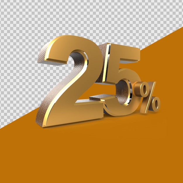 PSD 3d render persentage25