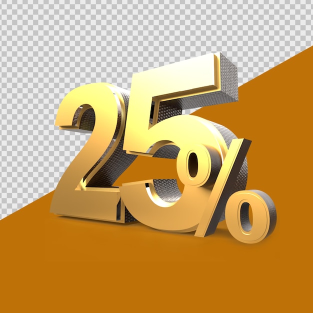 PSD 3d render persentage25