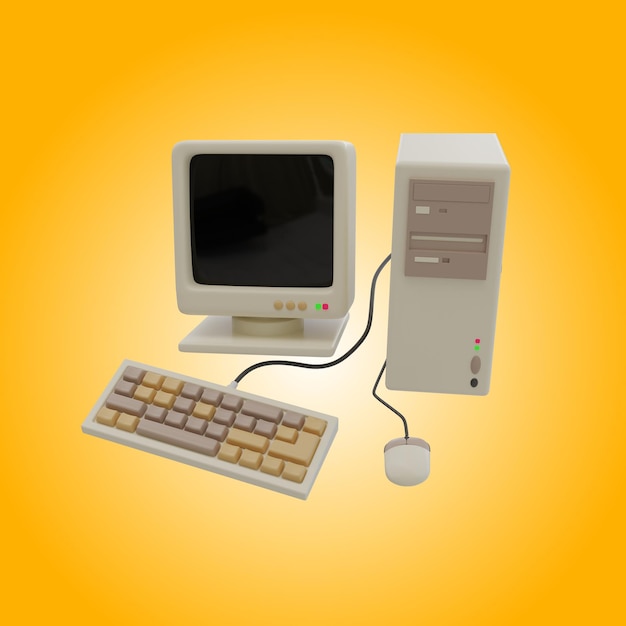 3d render of personal computer