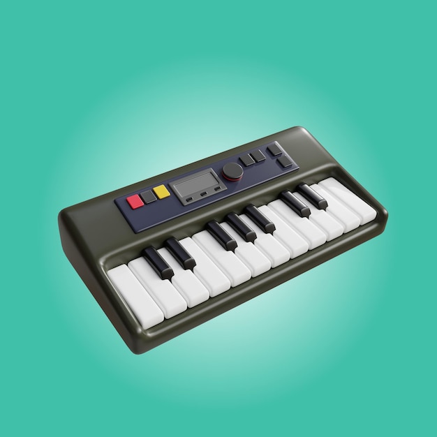 3D render of Piano keyboard