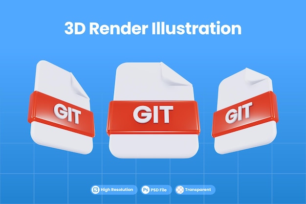 3d render pictogram bestandsformaat git