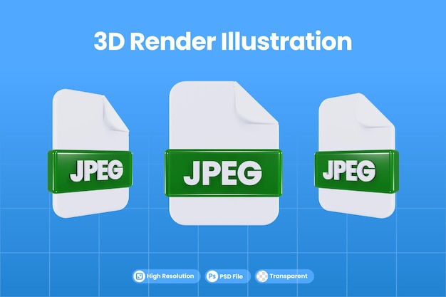 PSD 3d render pictogram bestandsformaat jpeg