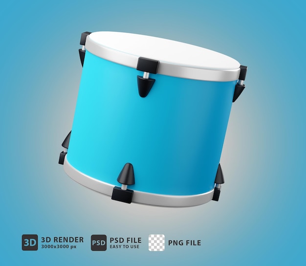 3D render pictogram drum