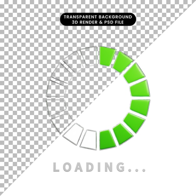 3D render pictogram laden icoon met 3D render stijl