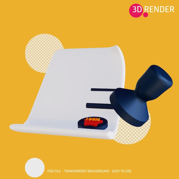 3D render pictogram stemp